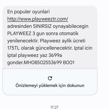 Habersiz İstenmeyen Playweez Aboneliği