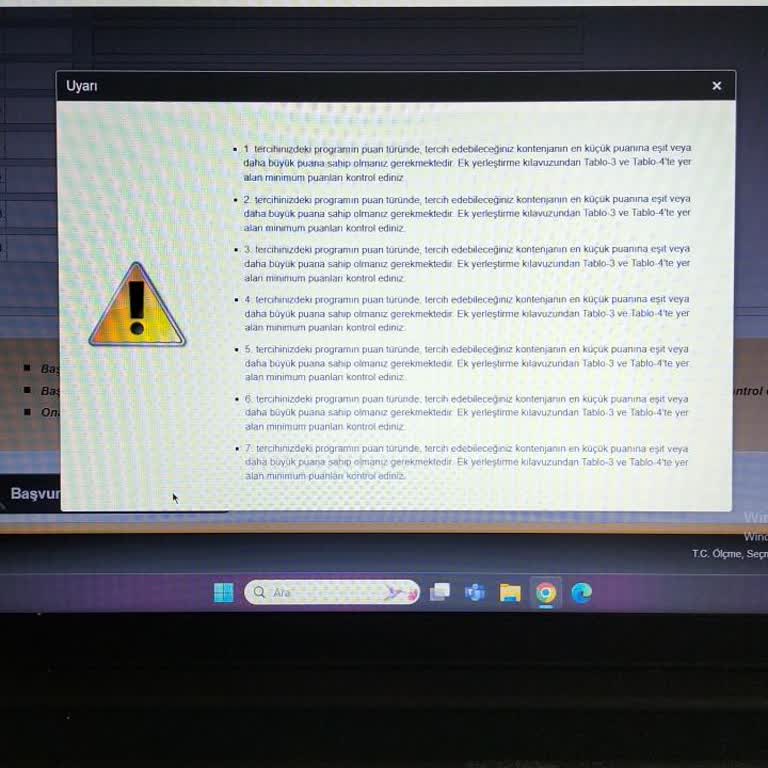 Ek Tercih Yapamıyorum Puan Uyarısı Veriyor ÖSYM