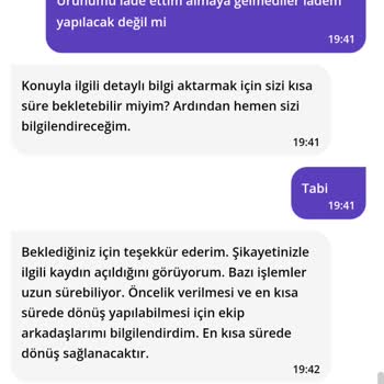 Getirçarşı Getir Canlı Destek İademi Yapmıyor