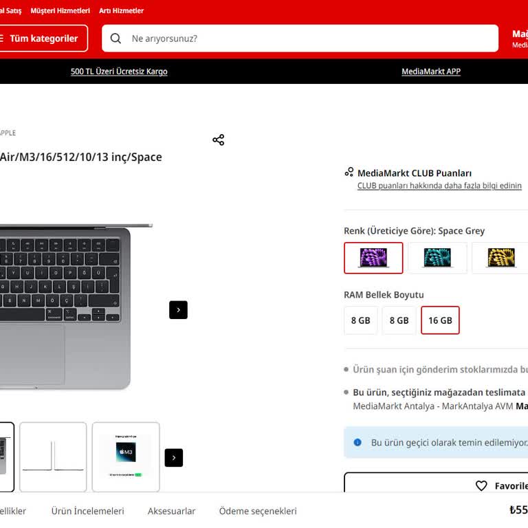 Apple Macbook Air M3 Stok Sorunu