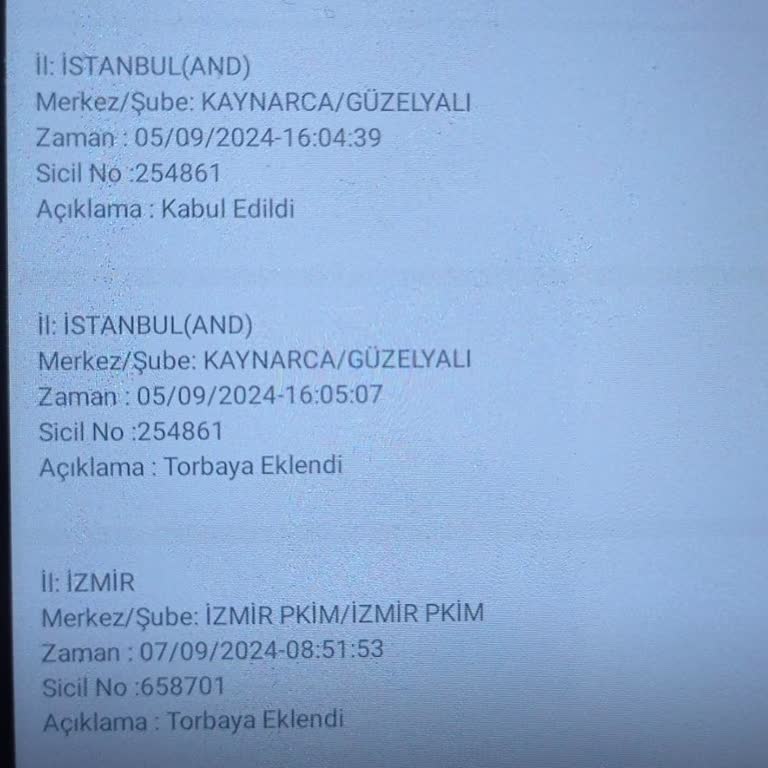 PTT Kargo Pendik'ten Şişliye Gelecek Olan Kargo İzmir'de