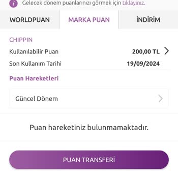 Chippin İlk Üyeliğe Özel 200 TL Marka Puan Kampanyası Hk.