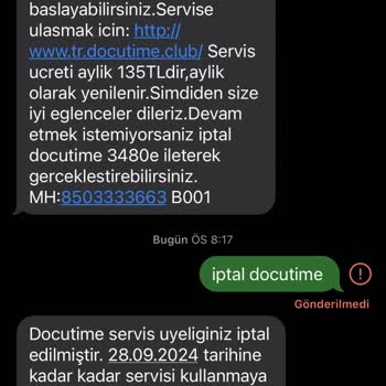 0850 333 36 63 Docutime Nedir Ne İşe Yarar Bilmeden Abone Yapılmışım.