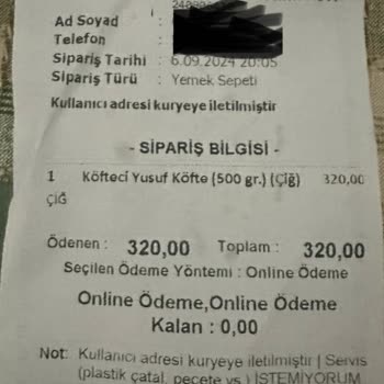Yemek Sepeti Eksik Sipariş Getirdi Param Çöpe Gitti