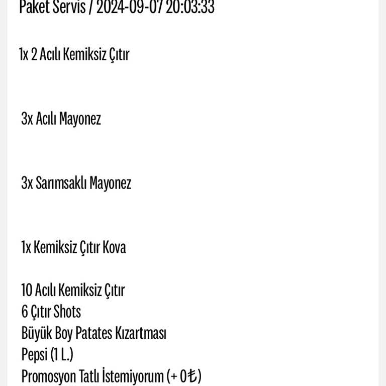 KFC Sipariş İptali Ücret İade Yapılmadı