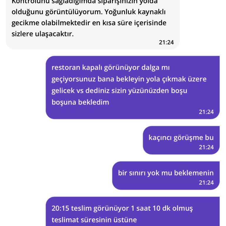 Getir Destek Ve Sipariş Problemi