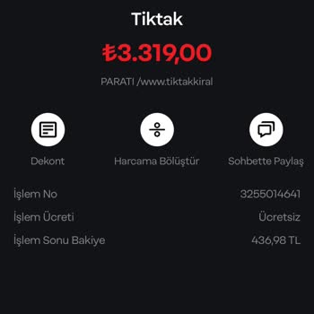 İş Bankası Tiktak Uygulama Ödeme Hatası