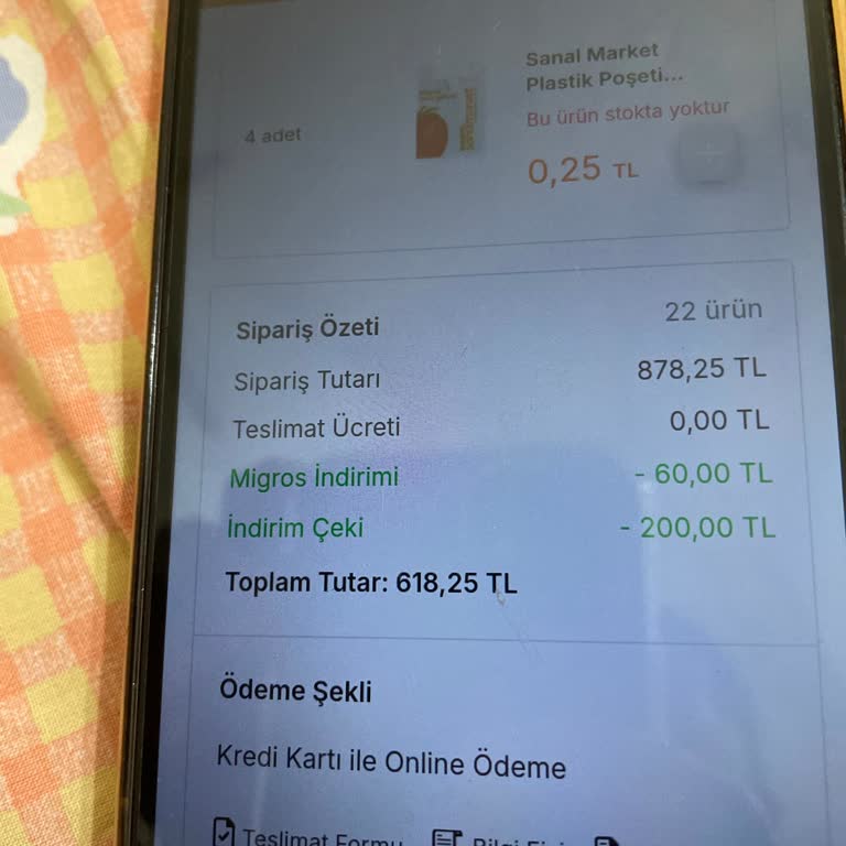 Migros Sanal Market Ürün Eksik