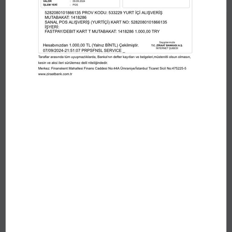 FastPay Uygulamasına Bilgim Olmadan Para Aktarımı Olmuş.