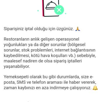 Yemek Sepeti Sipariş İptali Ve Ücret İadesi Sorunu