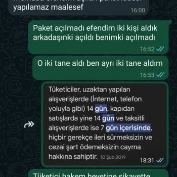 Sekors Faturasız Çalışıyor Ve İade Kabul Etmiyor!