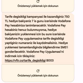 Vodafone Pay Hediye Bakiye Yüklemedi
