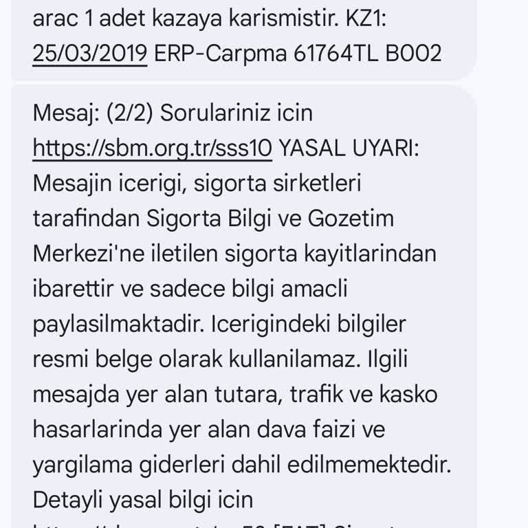 Anadolu Sigorta Red Alan Onarım Bedeli Tramere Tutar İle İşlenmiş
