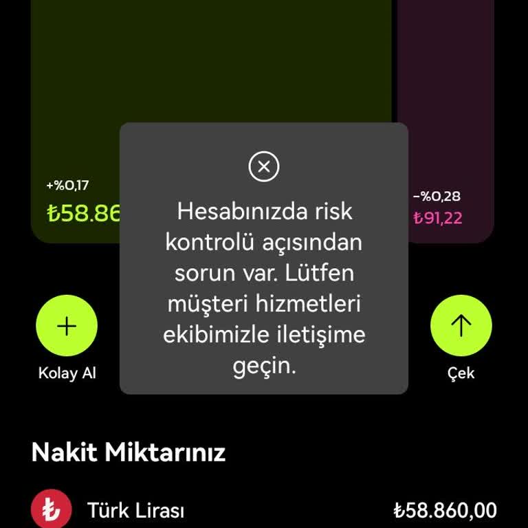 OKX Tr Okxtr Risk Kontrolü Sorunu