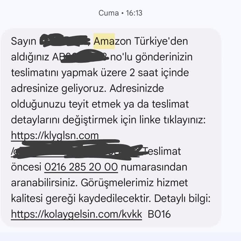 Kolay Gelsin Amazontr Kargo Teslimat Sorunu