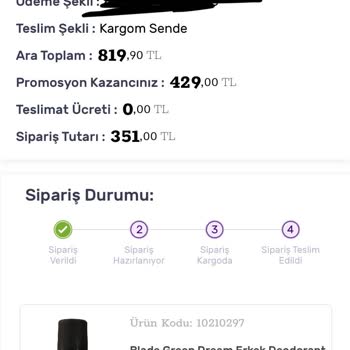 Gratis Kargom Hala Sipariş Alındı Gözüküyor