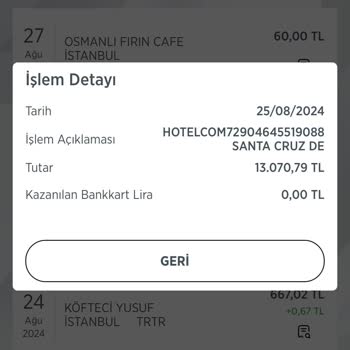 Hotels.com Hotels Provizyon Tutarından Farklı Bir Tutar Çekti