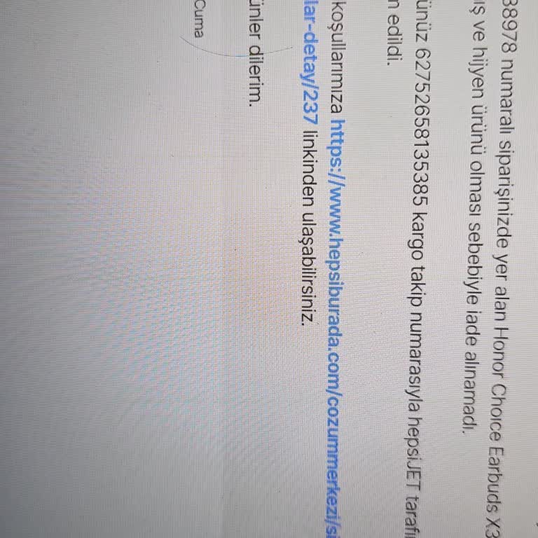 Hepsiburada'dan Aldığım Kulaklık Çalışmıyor Ve İade Kabul Edilmiyor