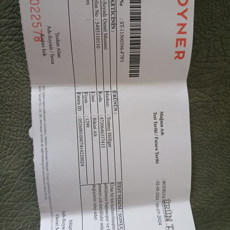 Bağdat Caddesi Boyner Mağazasından Ve Boyner Çağrı Merkezinden