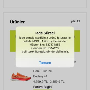 Sportive Ürün İade Değişim