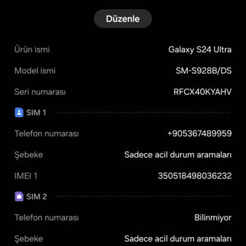 Vodafone Hattımı Görmeyen S24 Ultra Telefon Sorunu