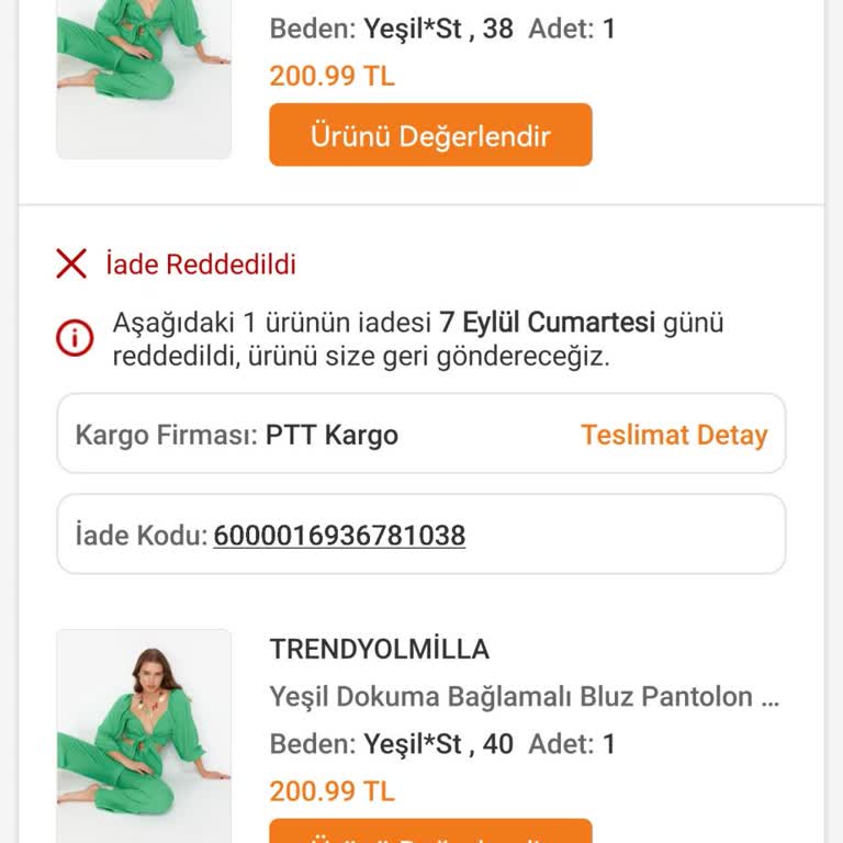 Trendyol Milla İade Almıyor