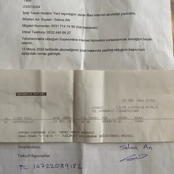 Superonline Fesih İşleminin Yapılamaması.