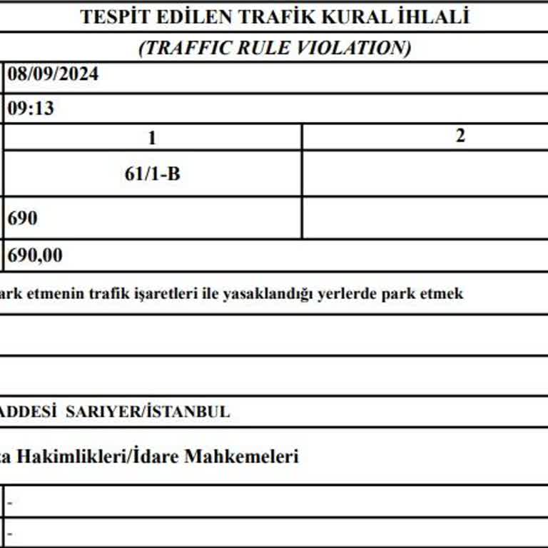Sütiş Valenin Park Ettiği Yer Nedeniyle Trafik Cezası!