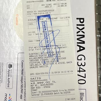 Canon Yazıcı Pişmanlıktır. Müşteri Hizmetleri Telefonu Yüzüme Kapattı