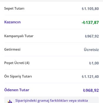 Getirden Gelmeyen Ücret İadesi