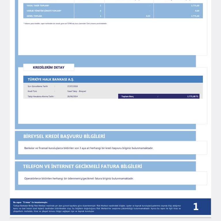 Halkbank Risk Raporu Borç Kaydını Silmemesi