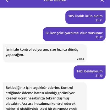 Getir Yemek İki Defa Ödeme Aldı.