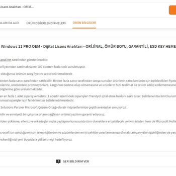 Trendyol'dan Alınan Dijital Lisans İadesi Sorunu