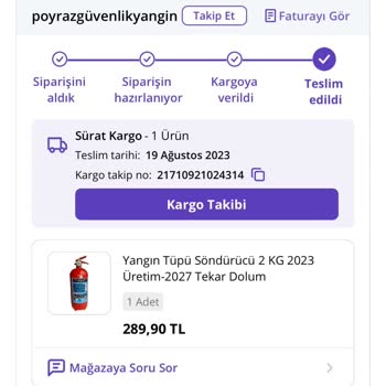 Poyraz Yangın Ve Güvenlik Sistemleri Arızalı Yangın Tüpü