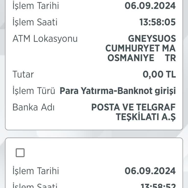 Ziraat Bankası PTT ATM'SİNİN Parayı Yutması