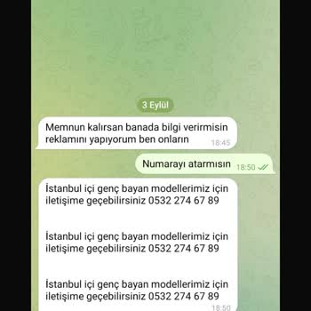 Numaram Kullanılarak Açılan Sahte Telegram Hesabı