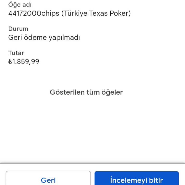 Türkiye Texas Pokerwe Çocuk Telefonumdan Satın Almış Geri İadem Yapılmadı