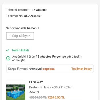 Trendyol Bestway Prefabrik Havuzun Demirleri Paslandı Ve Büküldü!