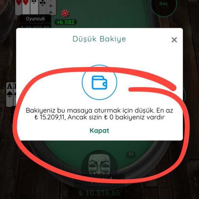 Poker Klas Var Olan Bakiyenin 0 Olma Problemi