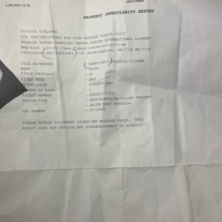 Pegasus Antalya İstanbul Uçuşunda Bavulum Kayboldu