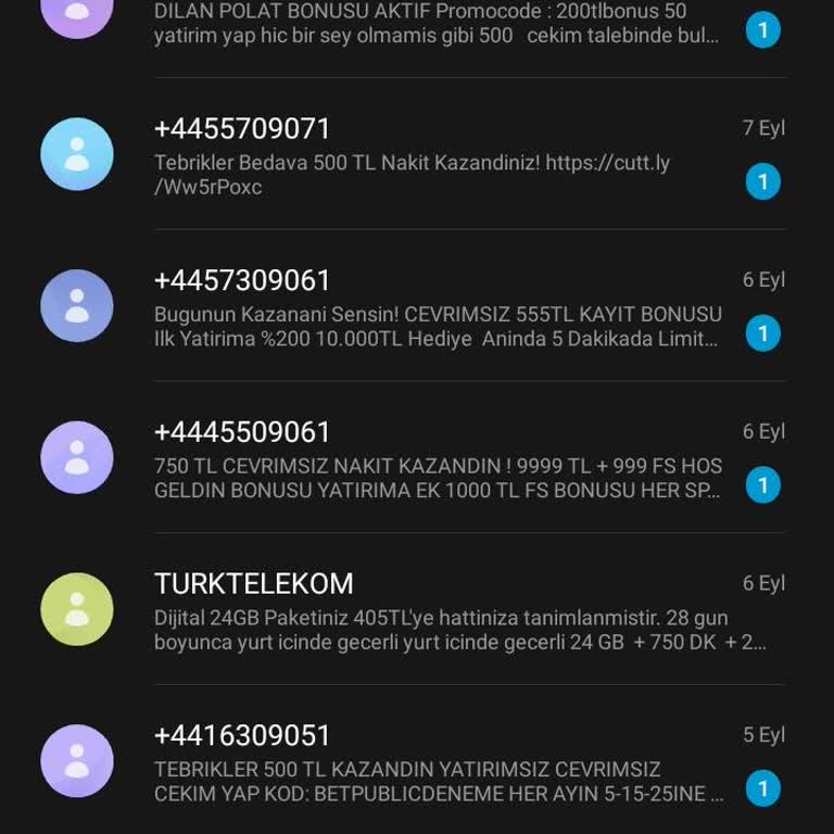 Türk Telekom +44 Numaralardan Bahis Mesajları Geliyor Engelleyemiyorum
