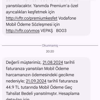 Vodafone'un Haksız Geç Ödeme Ücreti