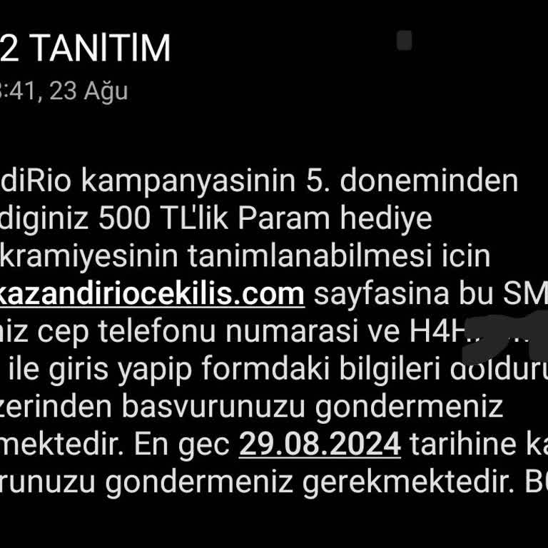 KazandıRio Kazandirio 500 TL Çekiliş Hediye