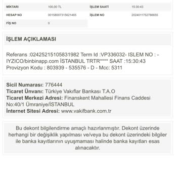 BinBin Paramı Habersiz Çekti