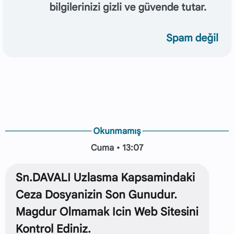 Titas Hb (SMS) Tarafından Mesaj Gelmiş Bana Benimle Alakası Yok