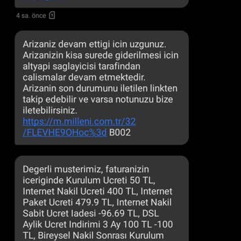 Millenicom Kullanamadığım İnternetin Ücreti İsteniyor