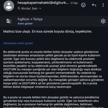 Digiturk Bein Sports İptal Edilen Ancak Ücret İadesi Yapılmayan Üyelik 1026306429