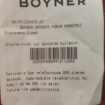 Boyner Ürün Değişimi İçin Fiyat Farkı Çıkarılması