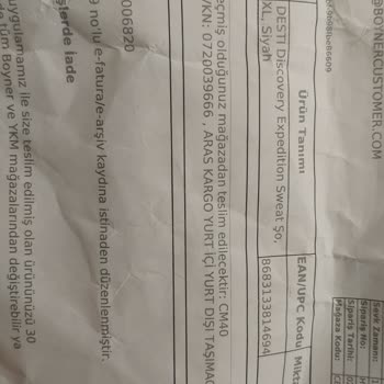 Boyner Ürün Değişimi İçin Fiyat Farkı Çıkarılması