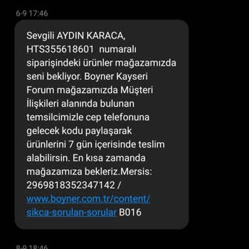 Boyner Ürün Değişimi İçin Fiyat Farkı Çıkarılması